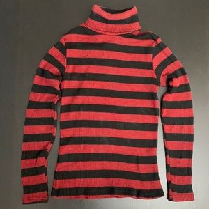 Red and black striped turtleneck size S